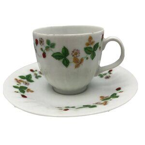 German Espresso Cup & Saucer Set Demi Tasse Arzberg Wild Berries Bavarian White